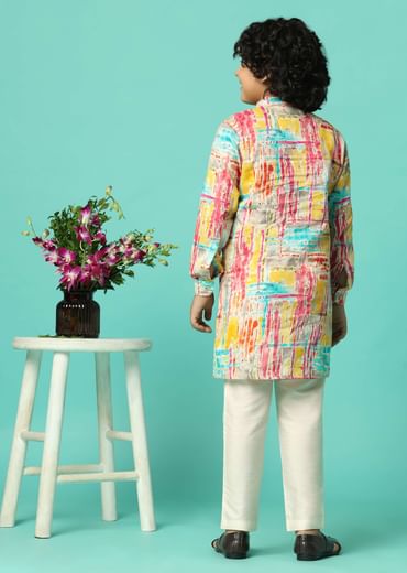 Multi Color Vibrant Kurta Set For Boys