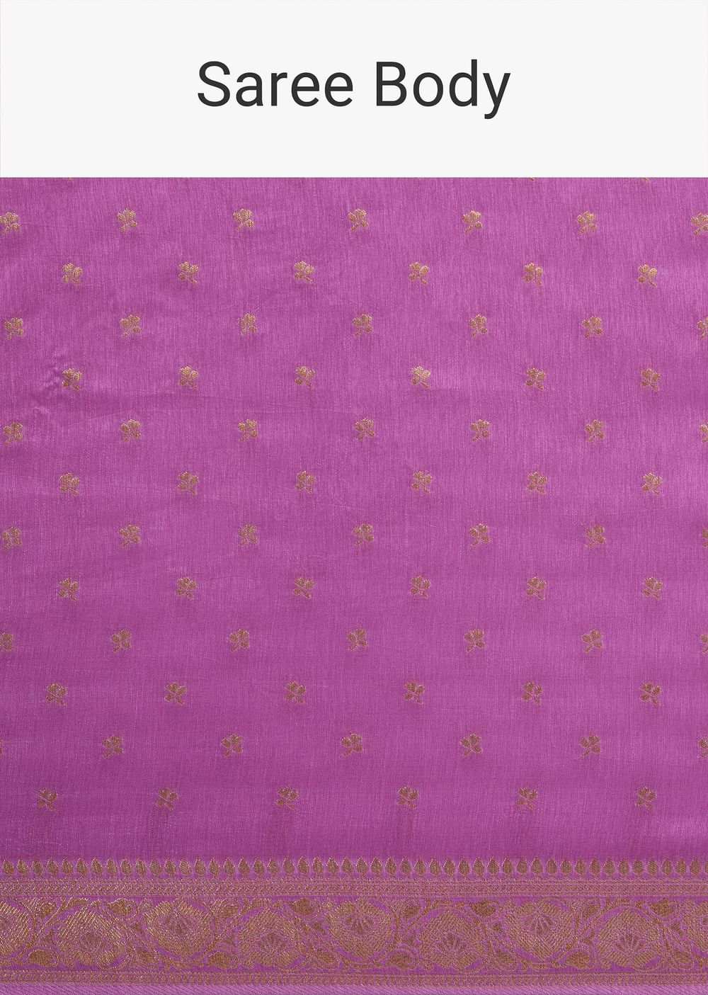 Violet Tissue Silk Saree With Butti Work And Chanderi Zari Border