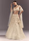 White Bustier Lehenga Set With 3D Floral And Mirror Work