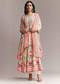 White Floral Printed Anarkali Set