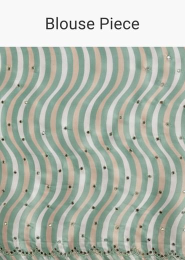 White Tissue Saree With Contrast Border