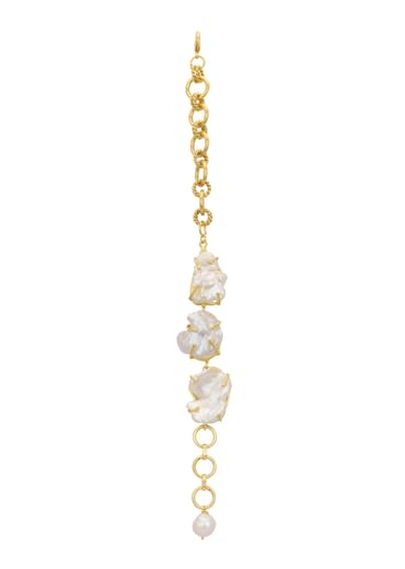 White And Gold Finish Bracelet With Mother Of Pearls