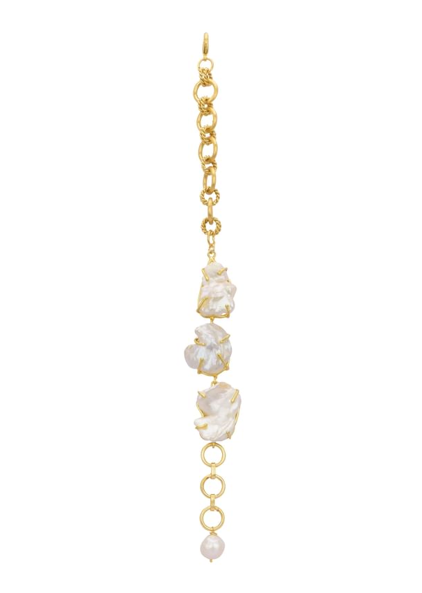 White And Gold Finish Bracelet With Mother Of Pearls White And Gold Finish Bracelet With Mother Of Pearls