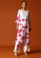 White And Pink Floral Printed Crop Top And Palazzo Set