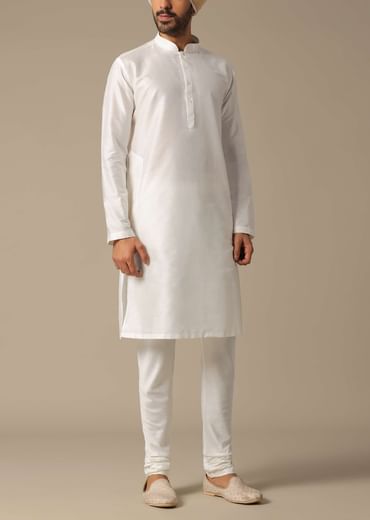 White Elegant Sherwani Set For Grooms