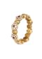 White Finish Temple Bangle With Floral Motifs And Meenakari Work