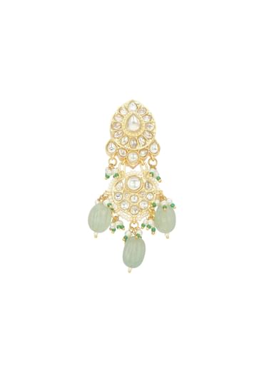 White Kundan Pendant Choker Set With Pearls