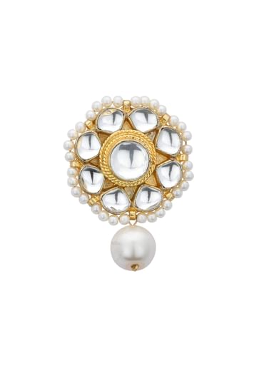 White Necklace Set With Floral Motif Pendants