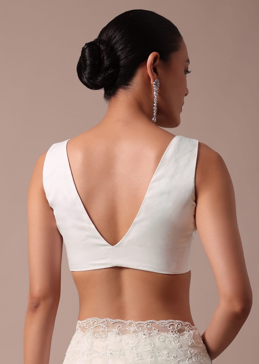 White Organza Saree With Unstitched Blouse