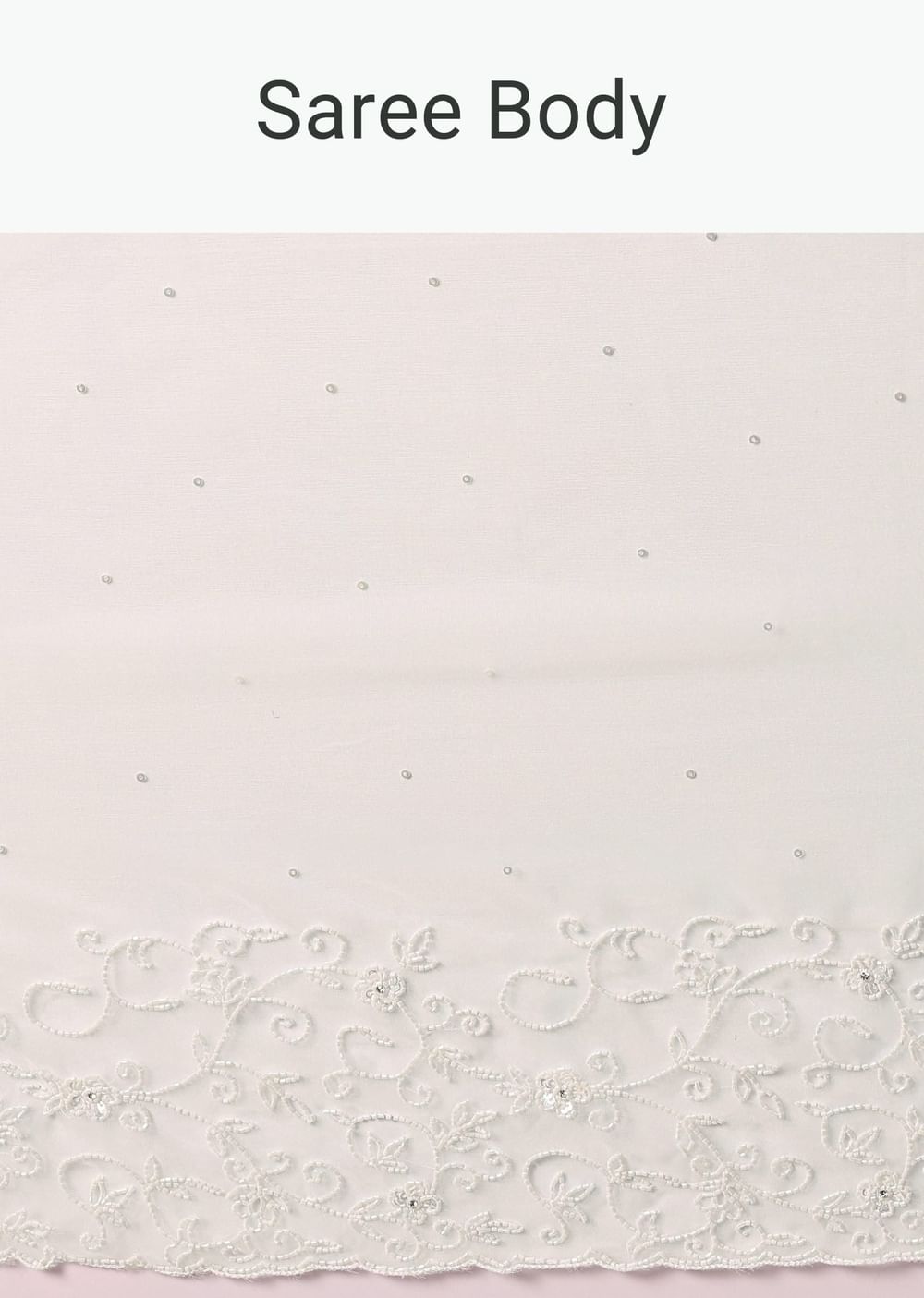White Organza Saree With Unstitched Blouse