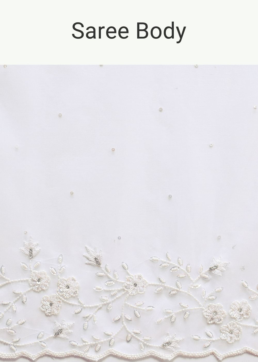 White Embroidered Organza Saree