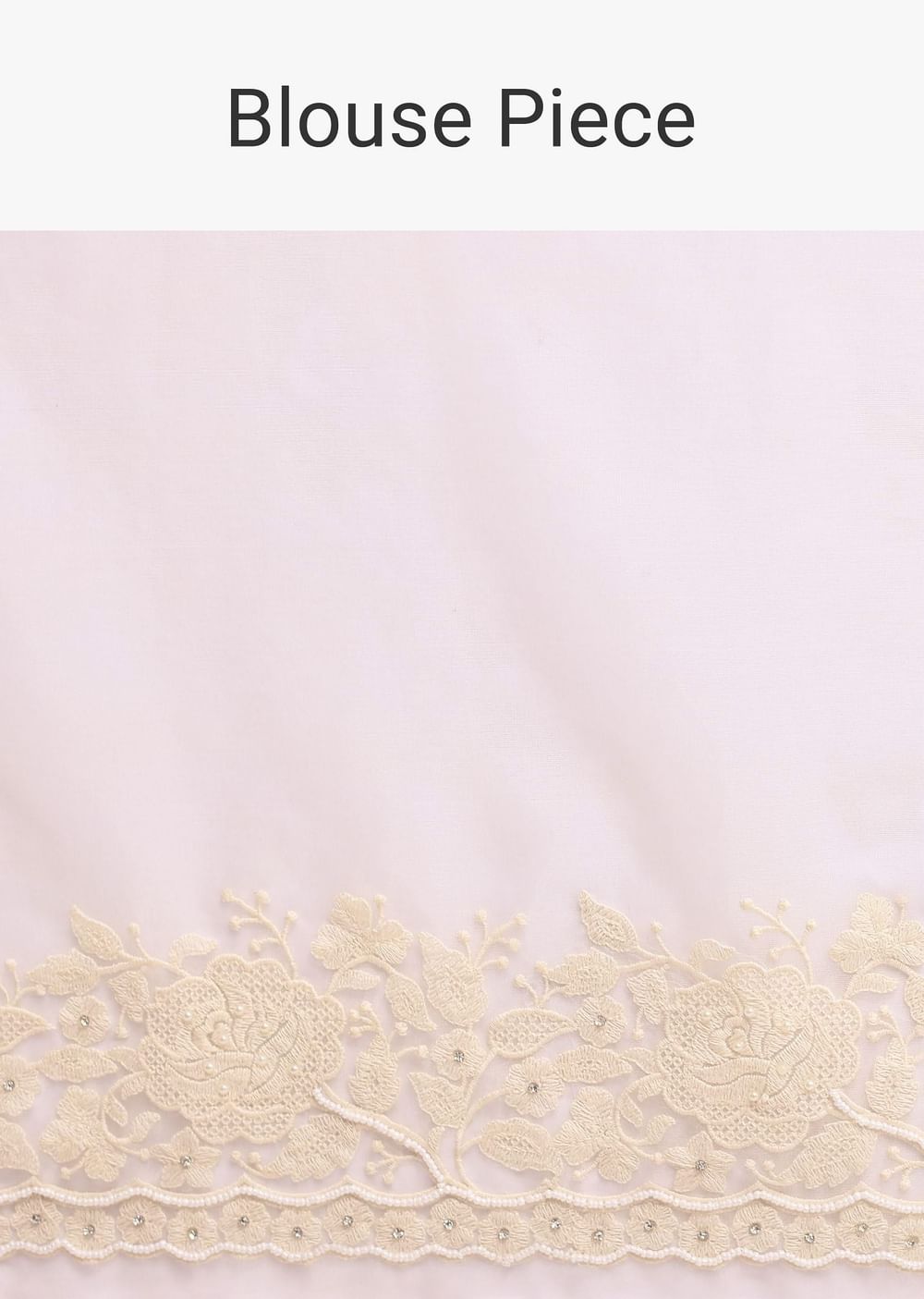 White Organza Silk Chikankari Saree With Cutdana Bead Work And Unstitched Blouse Fabric