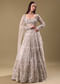 White Oyester Hand Embroidered Lehenga And Blouse Set