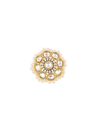 White Pearl Choker And Stud Set With Zircon Motif