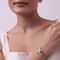 White Polki Bracelet In Mix Meta With Pearl Drop