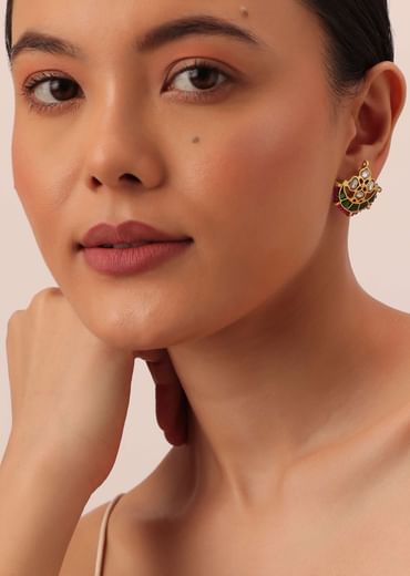 White Rajasthani Ponchi Choker With Beaded Studs