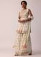 White Sharara Set With Mirror Work Kurta
