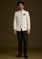White Textured Bandhgala Suit