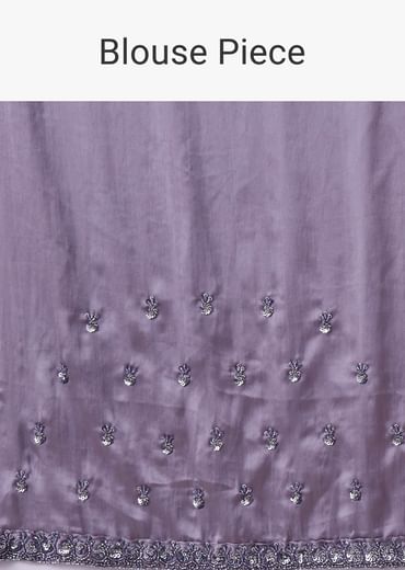 Lavender Purple Sequins Saree With An Embellished Border