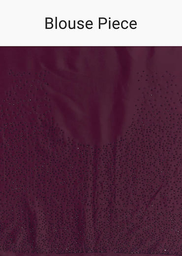Wine Chinon Saree With Resham Floral Embroidery