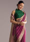 Wine Dola Silk Saree With Butti Work And Floral Border
