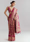 Wine Dola Silk Woven Saree With Zari Butti Work