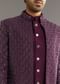 Wine Indo Western Set With Embellished Salli And Diamond Work