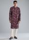 Wine Kurta Set With Thread And Resham Detailing