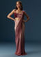 Wine Ombre Pre Pleated Saree With Sequins And Velvet Blouse