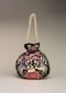 Wine Purple Potli Bag In Velvet With Hand Embroidered Floral Design Using Thread And Zardosi