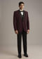 Wine Tuxedo For Men With Cutdana Embroidery