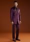 Wine Velvet Jodhpuri Kurta Trouser Set With Zari Embroidery