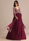 Wine Embroidered Georgette Anarkali Suit