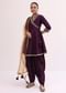 Wine Embroidered Kurta Dhoti Set