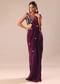 Wine Embroidered Pre Stitched Saree With Blouse