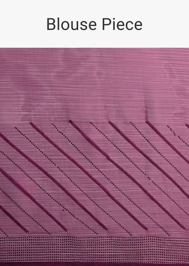 Wine Glass Tissue Saree In Swarovski With Unstitched Blouse