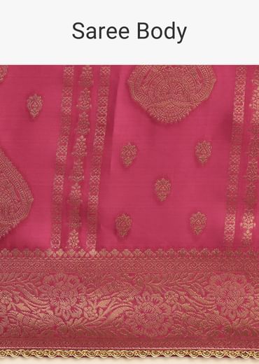 Wine Satin Brocade Zari Weave Saree