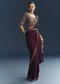 Wine Silk Ready Pleated Saree With Cutdana Work