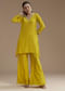 Yellow Asymmetric Kurta and Palazzo Set