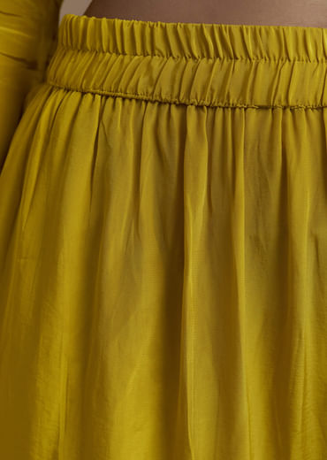 Yellow Asymmetric Kurta and Palazzo Set