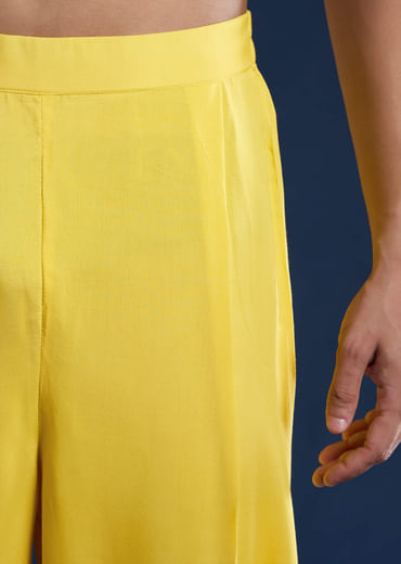 Yellow Bandhani Silk Kurta Set