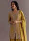Yellow Chinon Embroidered Kurta Palazzo Suit With Dupatta