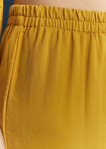 Yellow Chinon Sharara Suit With Zardosi Work