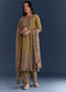 Yellow Crepe Kurta Set With Indie Print And Zari Embroidery