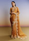 Yellow Crush Tissue Saree With Heavy Embroidered Border And Blouse