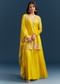 Yellow Georgette Kurta Skirt Set With Sequins Work And Dupatta