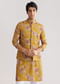 Yellow Pashmina Jacket Kurta Set With Stone Work