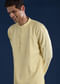 Yellow Pintuck Mens Kurta and Pant Set