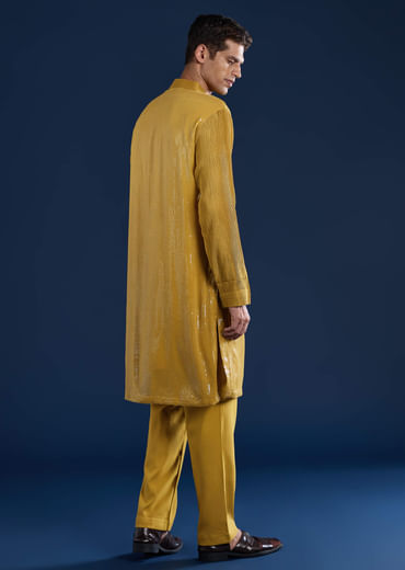 Yellow Sequin Kurta Set