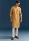 Yellow Silk Kurta Set For Men